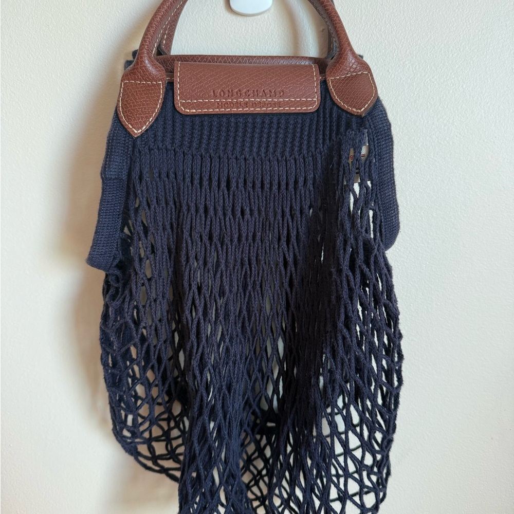 Longchamp Le Pliage Filet Large Mesh Bag in Navy - Picture 5 of 8